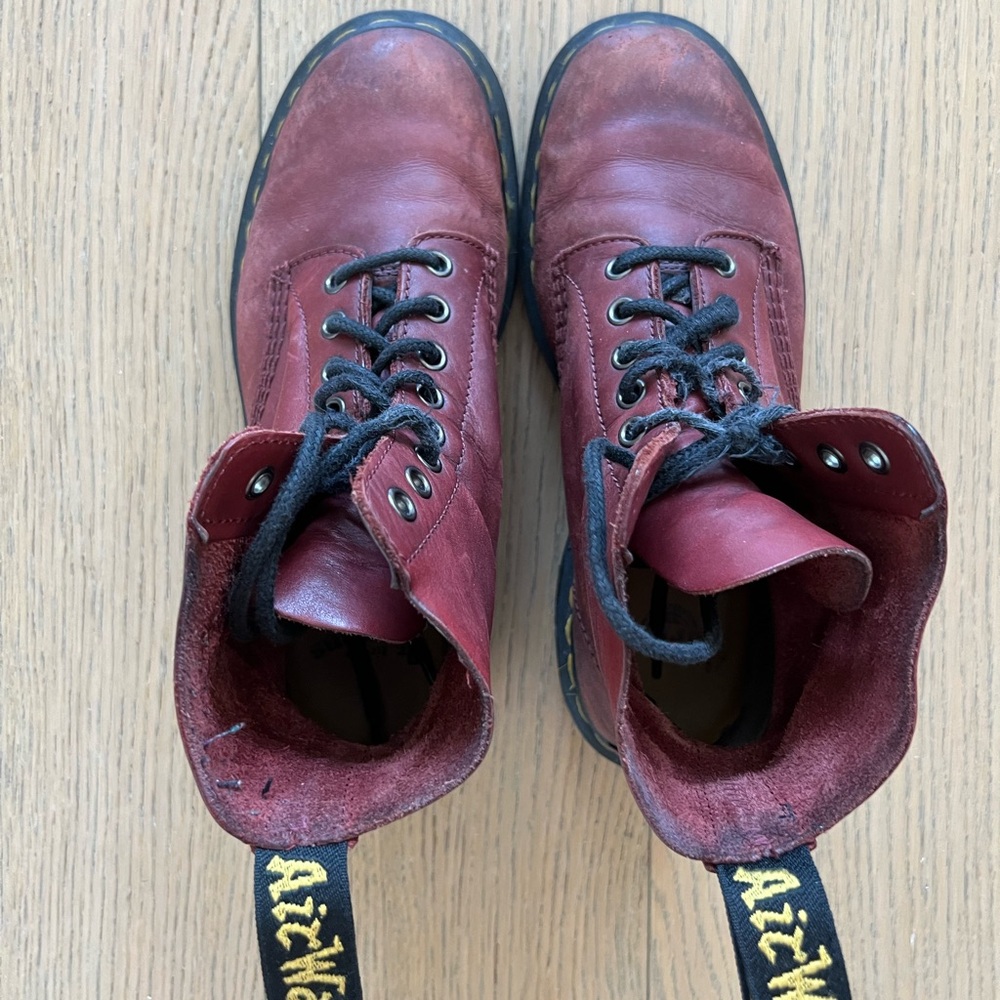 Used cherry red doc martens